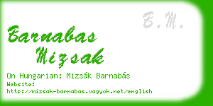 barnabas mizsak business card
